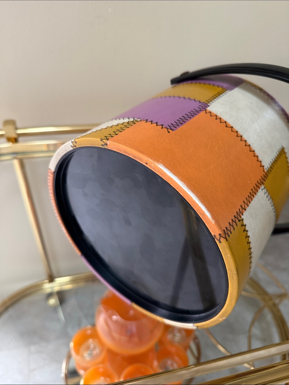 Mid Century Multicolor Patchwork  Ice Bucket - Picture 17 of 17